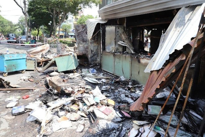 Bild der Verwüstung beim Brand auf dem Markt von Thanh Da, viele Händler verloren ihr gesamtes Eigentum