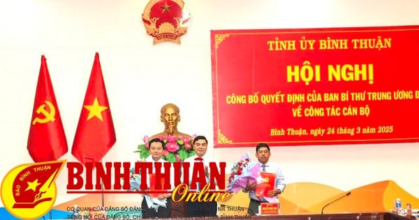 Binh Thuan Provincial Party Committee announces the Secretariat's decision on personnel work