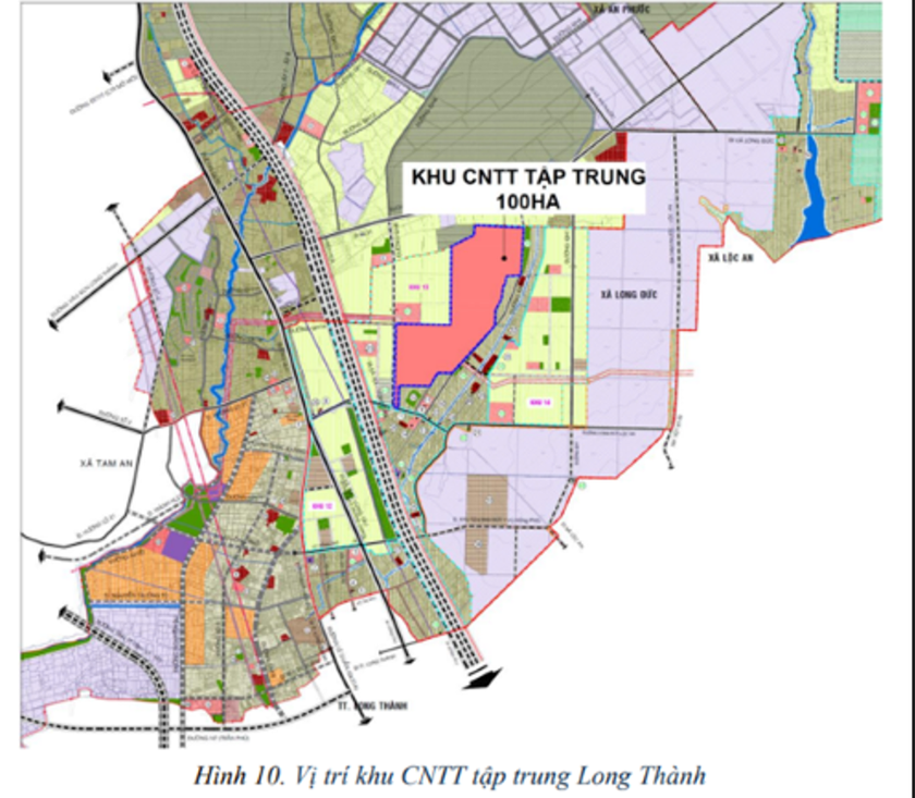 Sơ đồ Khu CNTT tập trung tại Long Thành, tỉnh Đồng Nai