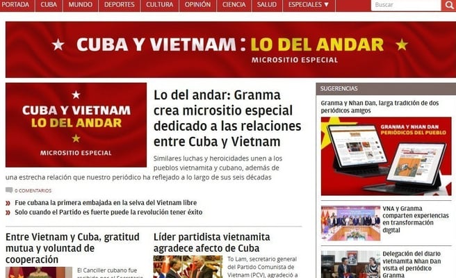 El periódico Granma lanza una página especial para celebrar los 65 años de relaciones entre Vietnam y Cuba