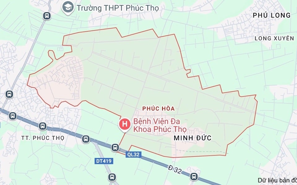 주택이 저층 건물로 건설될 예정인 Phuc Hoa 지역(Phuc Tho 지구)