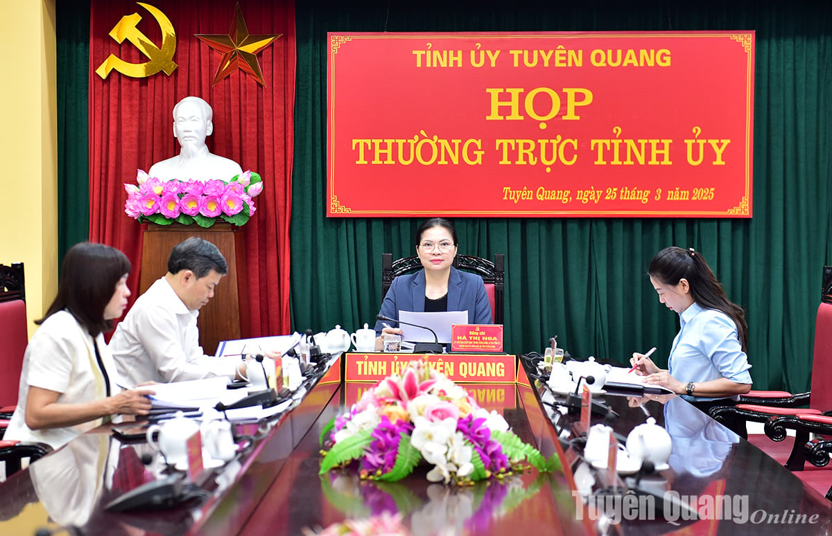 Thường trực Tỉnh ủy cho ý kiến vào việc tổ chức các hoạt động khai mạc Năm du lịch Tuyên Quang 2025 cùng nhiều nội dung quan trọng