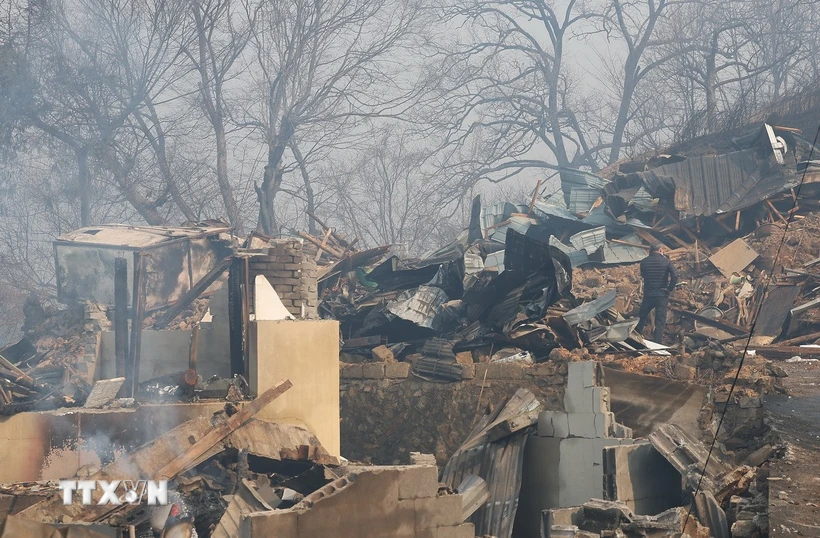 South Korea struggles to control more than 20 major forest fires that broke out over the weekend