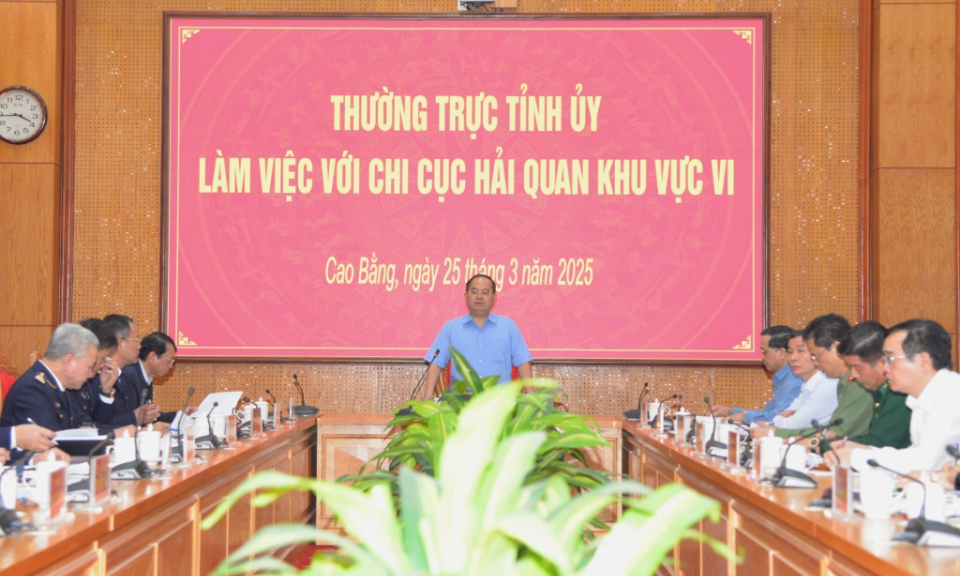 Thường trực Tỉnh ủy làm việc với Chi cục Hải quan Khu vực VI