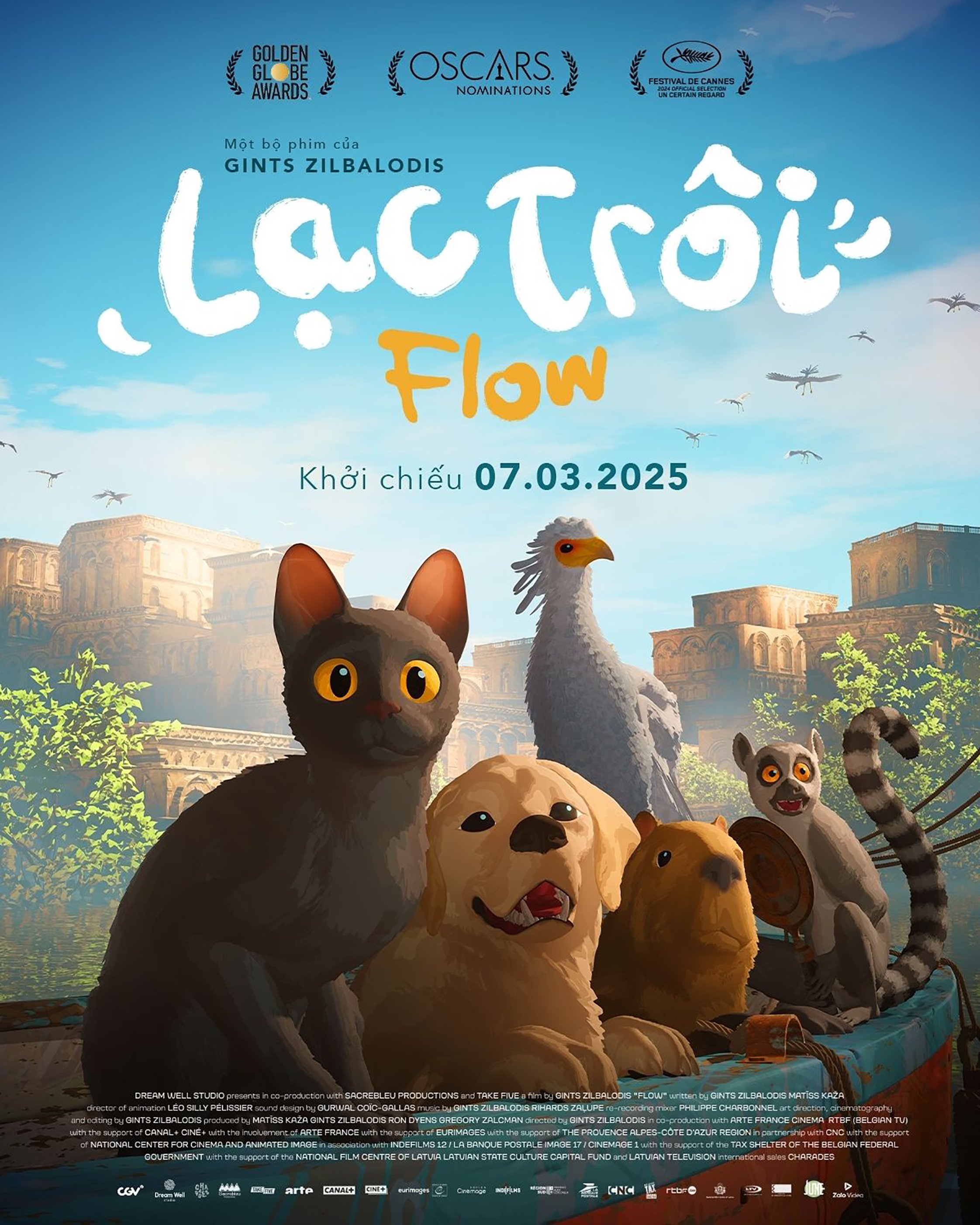 Phim “Flow” khởi chiếu tại các rạp Việt từ ngày 7/3/2025.