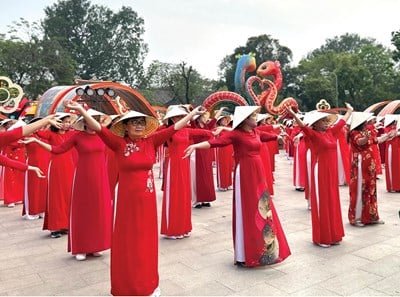 Vibrant folk dance movement