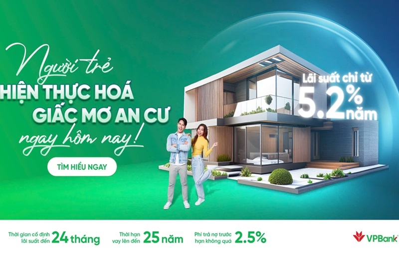 VPBank は、年利 5.2% からという金利で若者向けの優遇住宅ローン パッケージを開始しました。