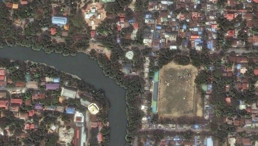 ミャンマー地震の恐ろしい崩壊を示すコンピューター画像（図8）