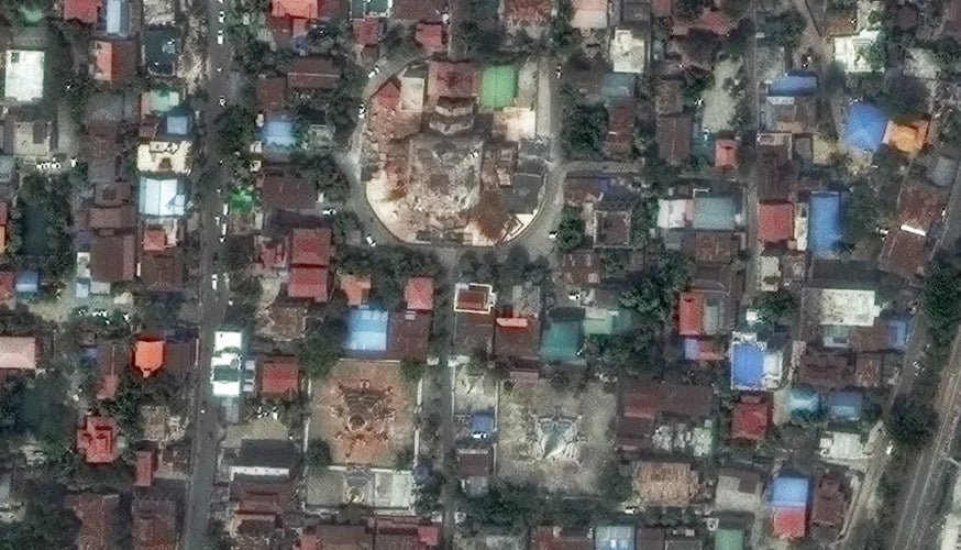 ミャンマー地震の恐ろしい崩壊を示すコンピューター画像（図10）