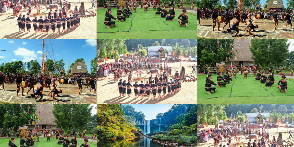 Recreación y recreación de la tradicional ceremonia de celebración de la victoria del grupo étnico Bahnar/Jrai en la provincia de Gia Lai