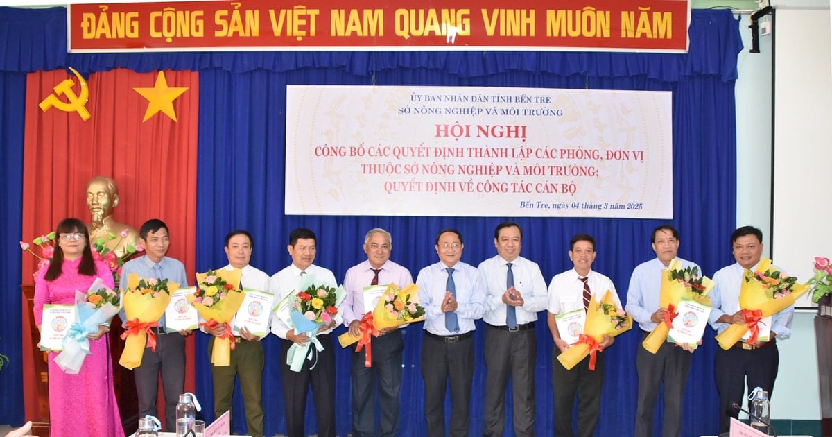 Sở Nông nghiệp và Môi trường Bến Tre công bố bộ máy mới sau hợp nhất