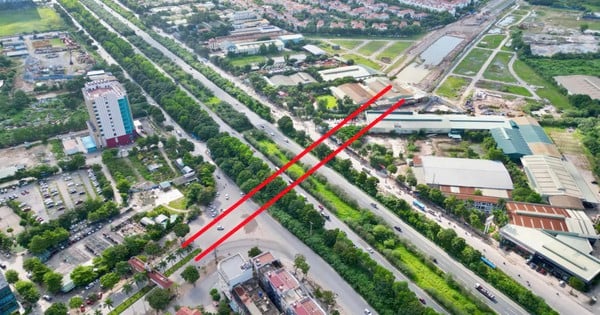 Primer plano del área donde se construirá la intersección de 2.400 mil millones de VND en una carretera de 10 carriles en Hanoi