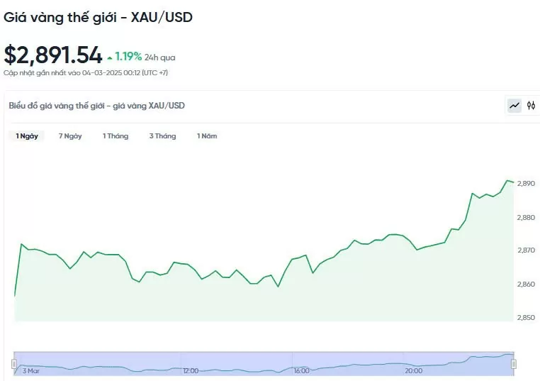 Giá vàng hôm nay 04/03/2025: