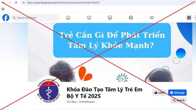 Giả mạo Fanpage Bộ Y tế, ghép ảnh bác sĩ lừa đảo khóa học tâm lý