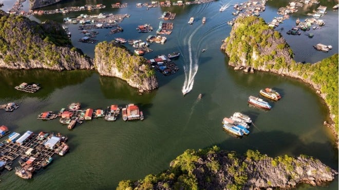 Khung cảnh làng chài tại Cát Bà