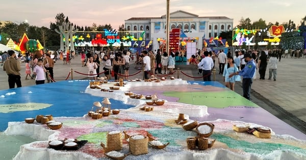 Vietnam map made from 500kg of salt attracts check-in visitors in Bac Lieu