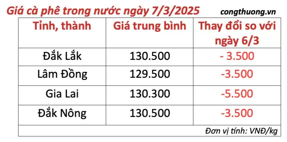 Dự báo giá cà phê ngày mai 8/3/2025 lấy lại đà tăng