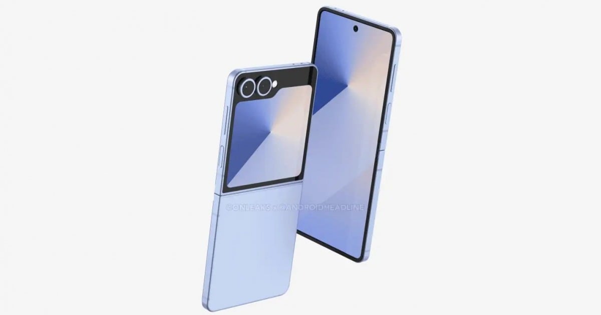 Lộ ảnh render sắc nét của Galaxy Z Flip7