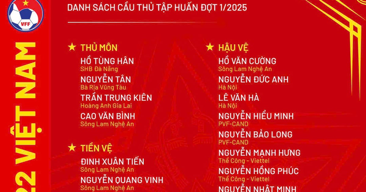 A series of overseas Vietnamese midfielders joined U.22 Vietnam, the head coach is not Mr. Kim but...