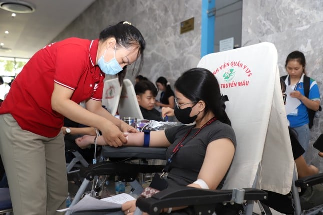 Estudiantes de Van Hien donan sangre voluntariamente durante el Mes de la Juventud foto 13