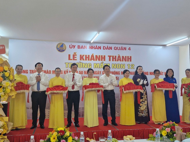 Quận 4, TP.HCM khánh thành trường mầm non tổng đầu tư hơn 36 tỉ đồng - Ảnh 1.