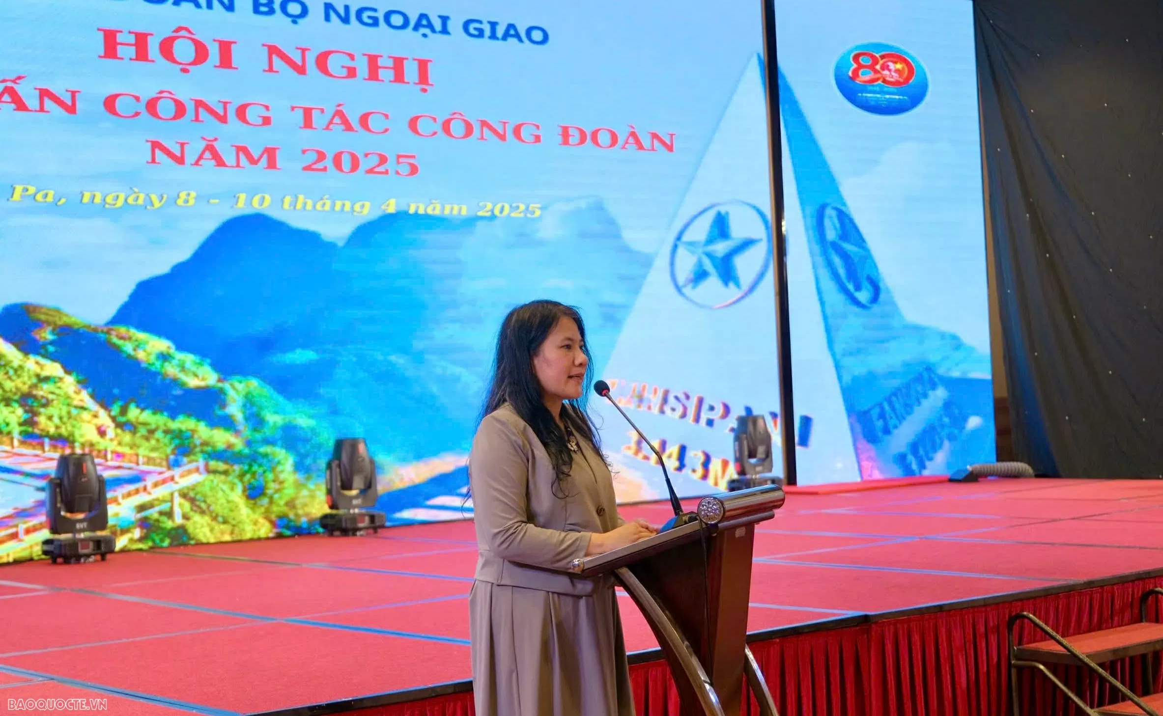 Bà Đỗ Ngọc Thuỷ, Chủ tịch Công đoàn Bộ Ngoại giao, Công đoàn Bộ Ngoại giao luôn xác định vai trò quan trọng trong đồng hành, chăm lo đời sống vật chất và tinh thần cho cán bộ, công chức, viên chức và người lao động trong toàn ngành. (Ảnh: Ngọc Anh)