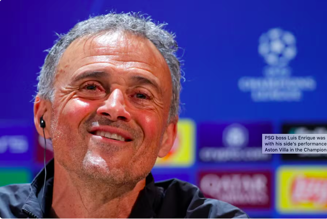 ការឈ្នះដ៏ធំទល់នឹង Aston Villa គ្រូបង្វឹក Enrique មានការប្រុងប្រយ័ត្ន៖ 'ការប្រយុទ្ធរបស់ PSG នៅតែមានរយៈពេលយូរ' រូបថត 1