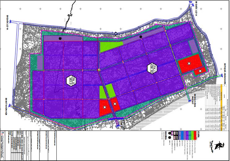 Plan directeur pour la construction à l'échelle 1/5000 du parc industriel de Phu My, district de Phu My. Source : Département de la Construction de la province de Binh Dinh.