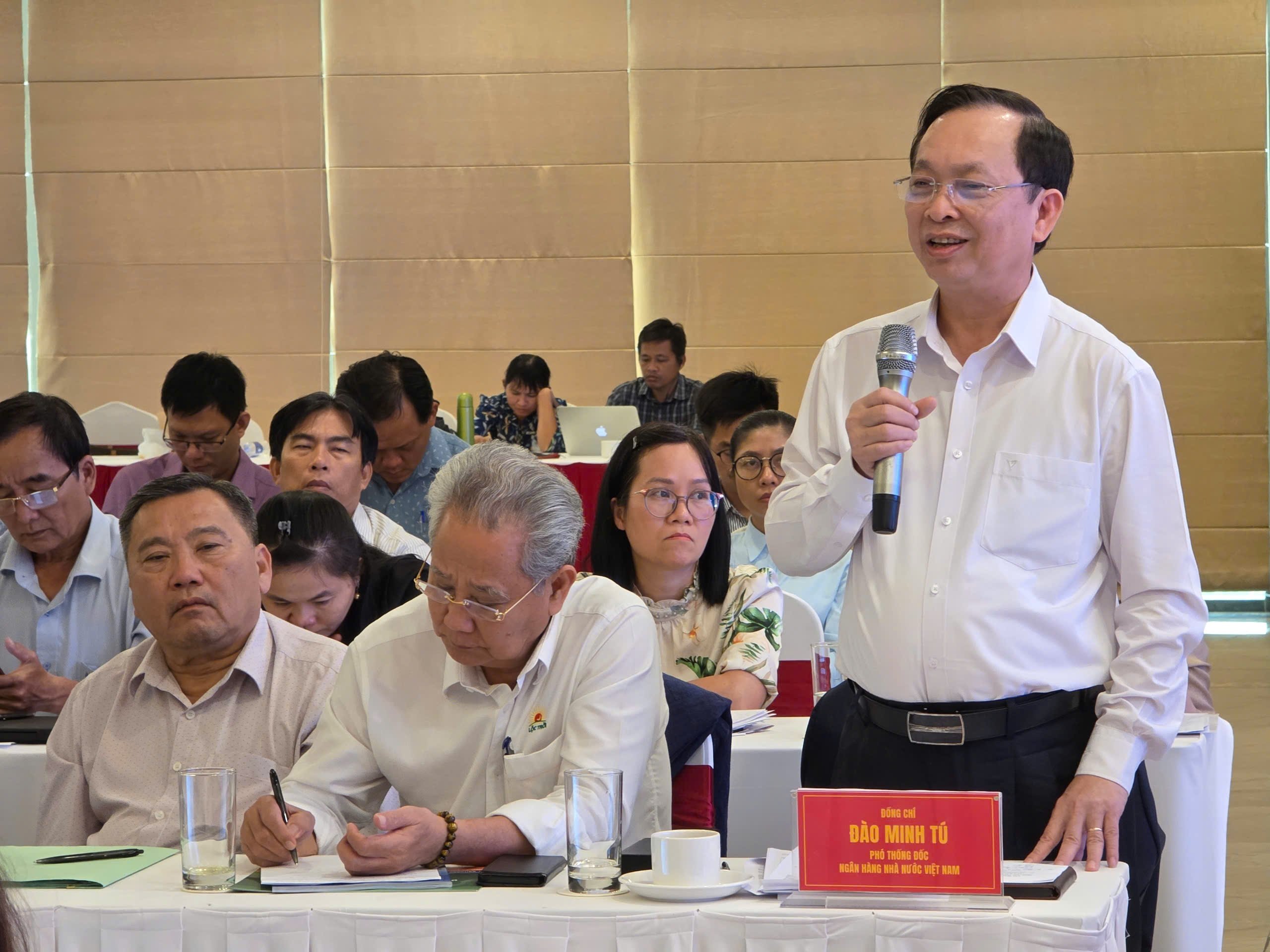 Phó Thống đốc Thường trực Đào Minh Tú cho biết, ngành Ngân hàng sẵn sàng đáp ứng đủ vốn cho nhu cầu phát triển 1 triệu hecta lúa chất lượng cao, phát thải thấp - Ảnh: Trung Chánh