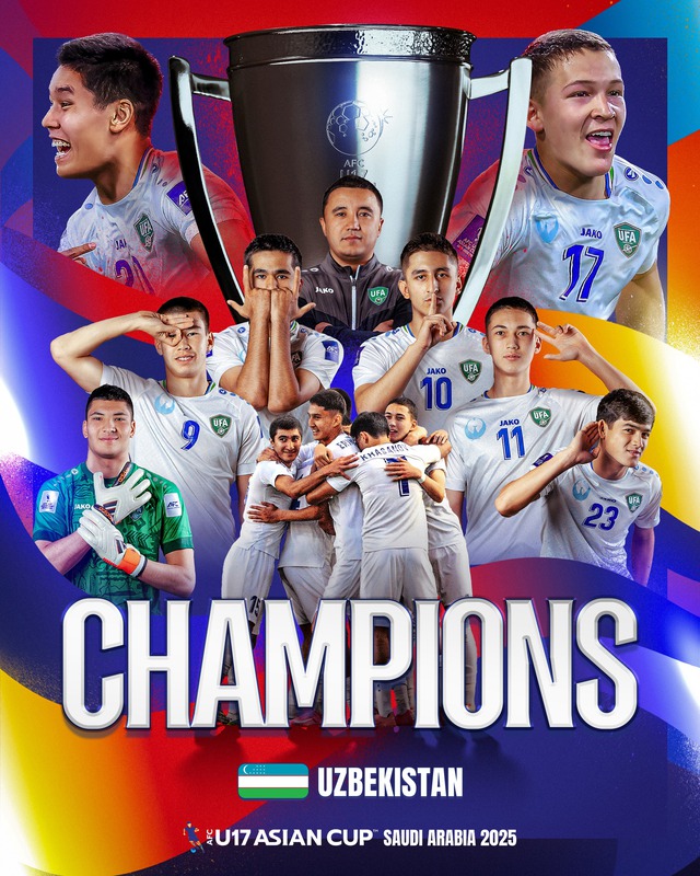 U17 Uzbekistan nhận 2 thẻ đỏ ở hiệp 1, vẫn vô địch \châu Á- Ảnh 2.