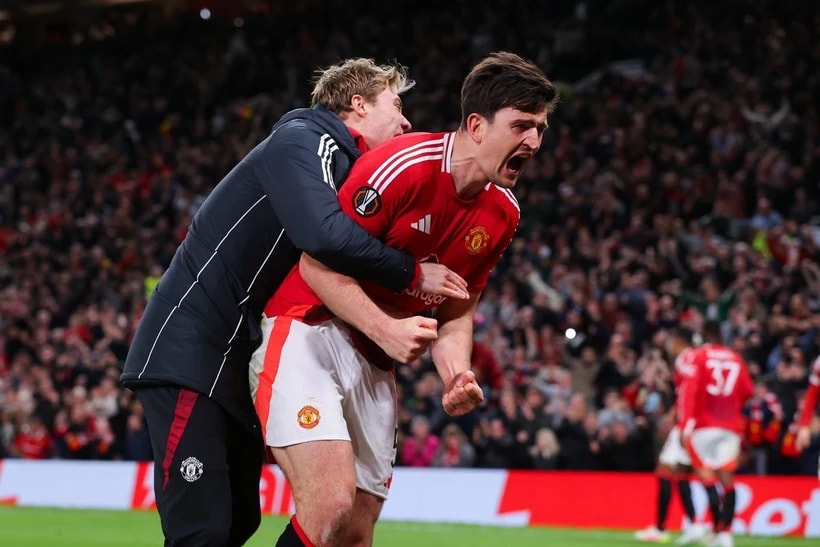 Maguire emmène Manchester United en demi-finale de la Ligue Europa. (Source : Getty Images)