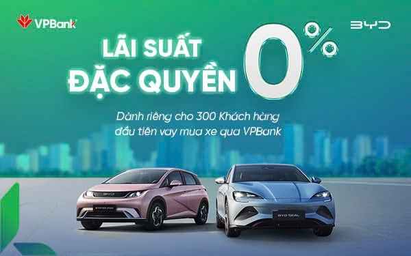 VPBank et BYD offrent un taux d'intérêt exclusif de 0% pendant 24 mois pour les acheteurs de voitures