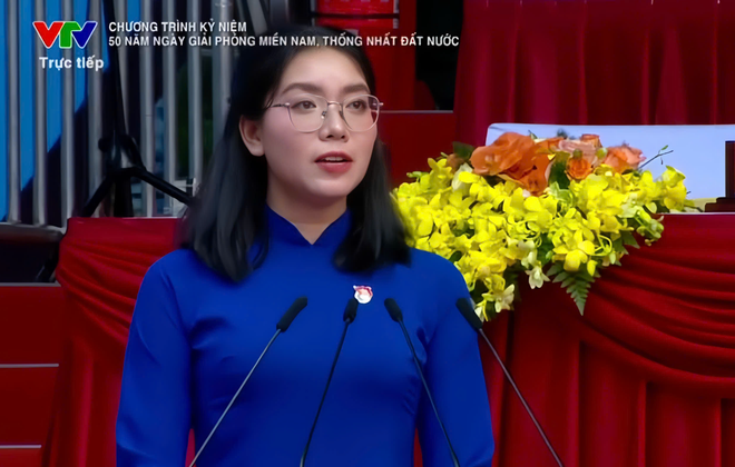 Chân dung nữ đảng viên trẻ phát biểu trong Lễ kỷ niệm 50 năm Ngày giải phóng miền Nam- Ảnh 2.