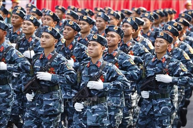 Khối lực lượng Tác chiến không gian mạng tại lễ kỷ niệm. Ảnh: TTXVN