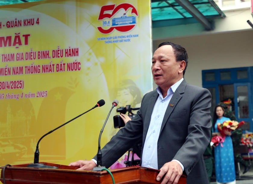 Ông Trần Hải Châu, Phó Bí thư Thường trực Tỉnh ủy, Chủ tịch HĐND tỉnh Quảng Bình phát biểu tại buổi gặp mặt.