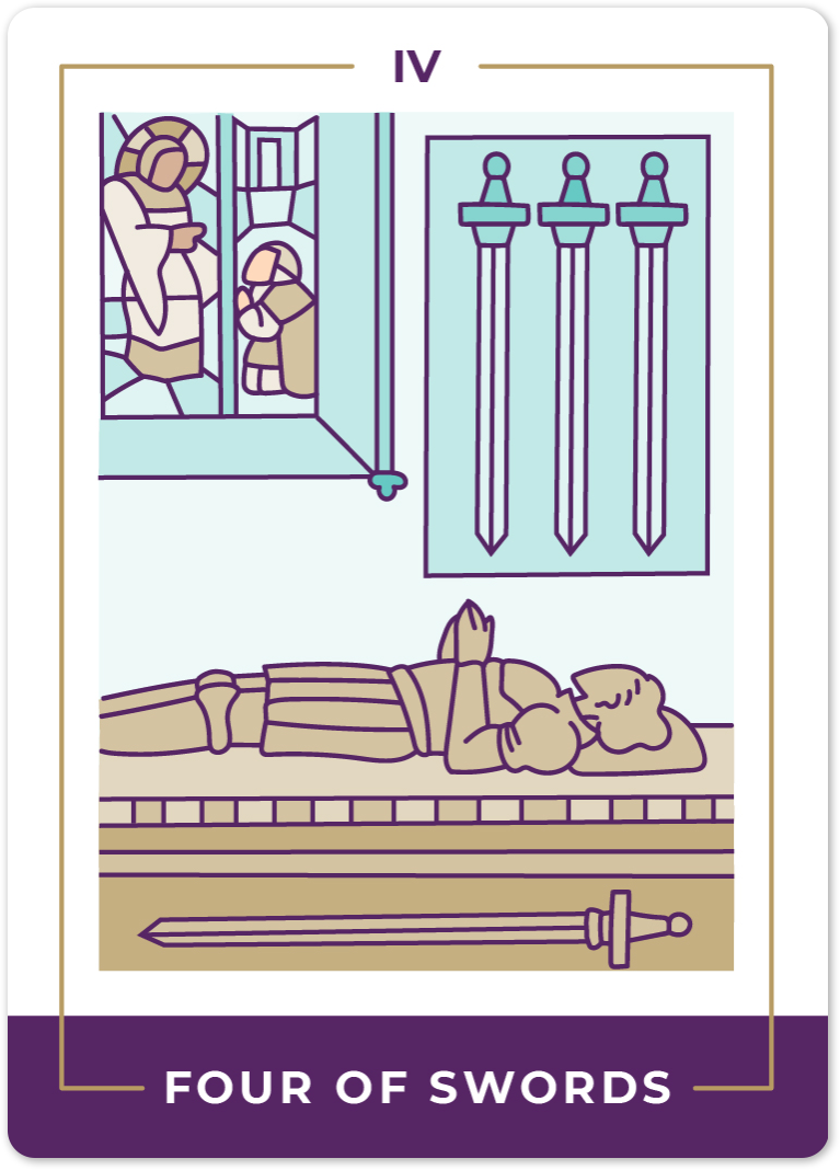 Four of Swords Tarot Card អត្ថន័យ | Biddy Tarot