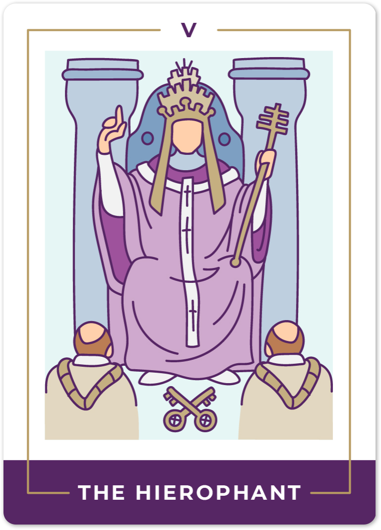 អត្ថន័យកាត Hierophant Tarot | Biddy Tarot