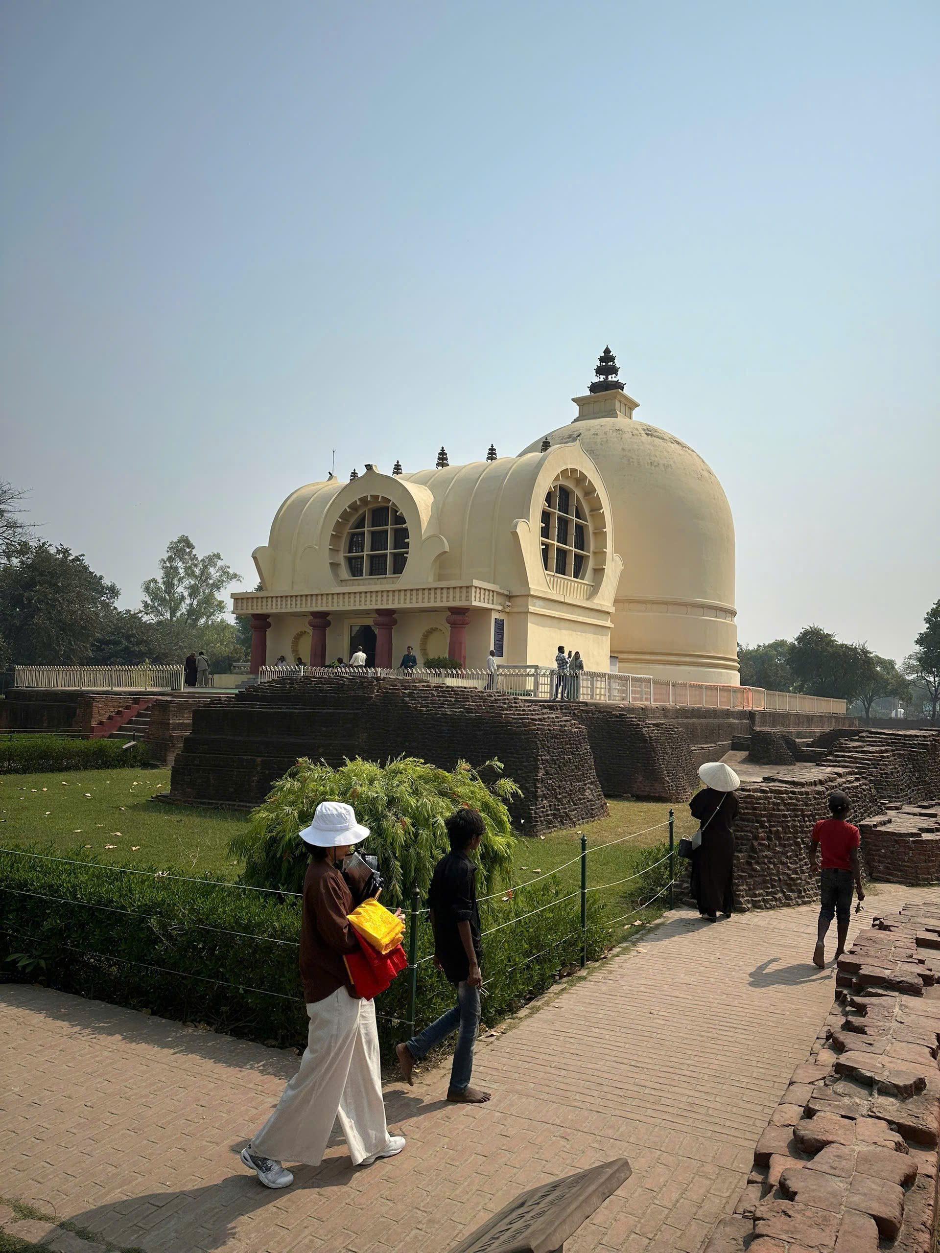 Un templo en el santuario de Kushinagar, donde Buda entró en el Nirvana.