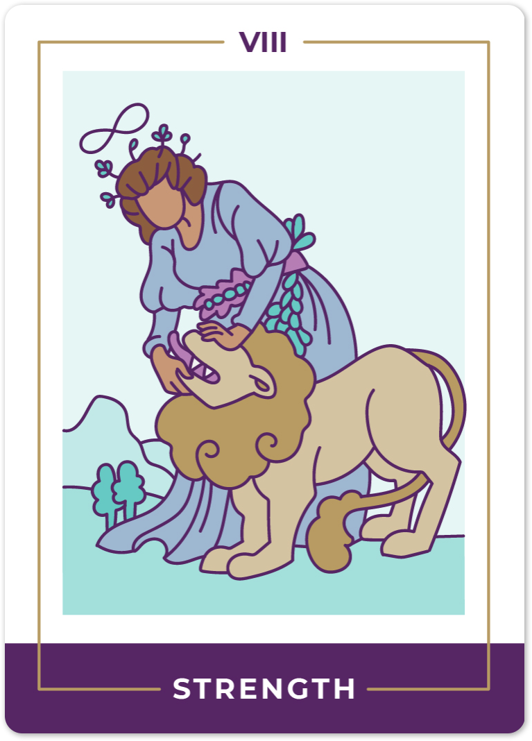 អត្ថន័យកាត Tarot កម្លាំង | Biddy Tarot