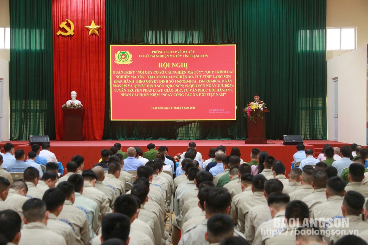 Cơ sở cai nghiện ma túy tỉnh tổ chức quán triệt nội quy của cơ sở, quy trình cai nghiện và tuyên truyền pháp luật cho các học viên