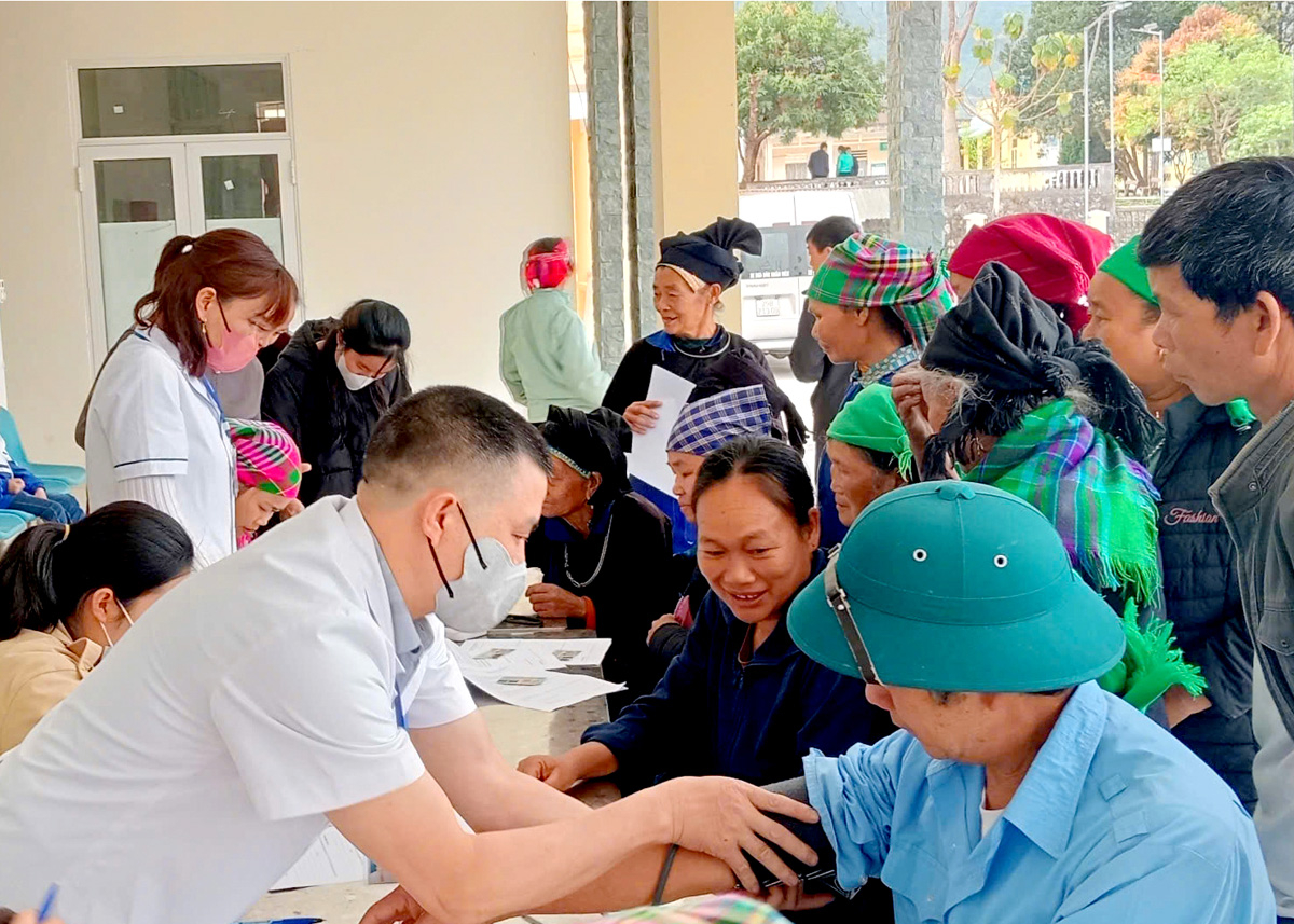 People in the area get a general health check-up.