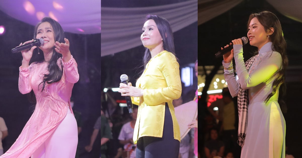 Cam Ly y Phuong My Chi cantan canciones populares entre decenas de miles de espectadores.