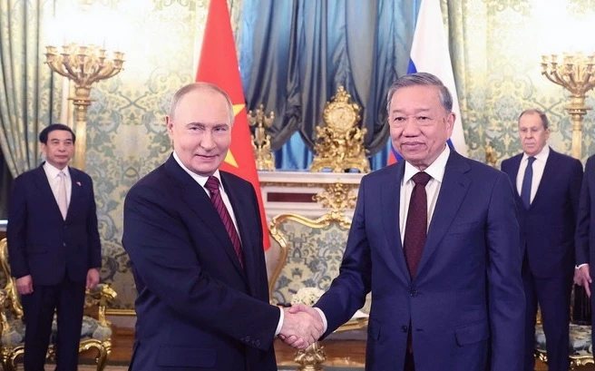 [Ảnh] Tổng Bí thư Tô Lâm hội đàm hẹp với Tổng thống Nga Vladimir Putin ảnh 2