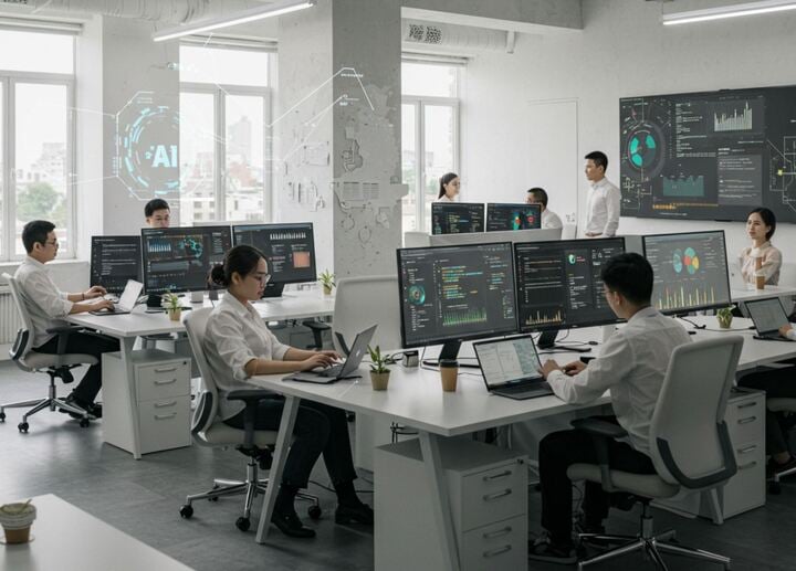 AI được xác định là công cụ đột phá nâng cao năng suất và năng lực cạnh tranh quốc gia. (Ảnh: AI)
