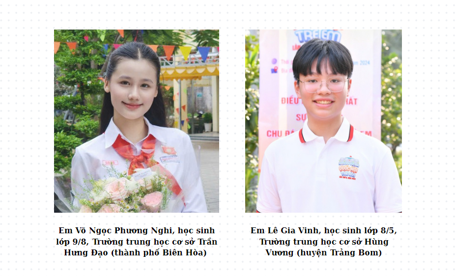 Chân dung 2 đại biểu của tỉnh Đồng Nai đoạt Giải thưởng Kim Đồng năm học 2024-2025