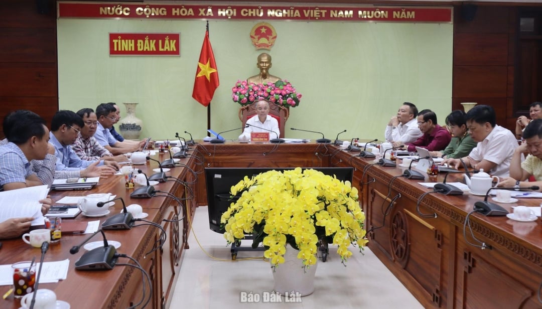 Các đại biểu dự cuộc họp tại điểm cầu Đắk Lắk.
