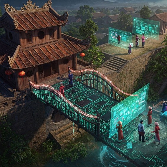 Việc xây dựng một nền tảng hạ tầng số vững chắc và đồng bộ là điều kiện tiên quyết để công nghiệp văn hóa Việt Nam bứt phá. (Ảnh: AI)