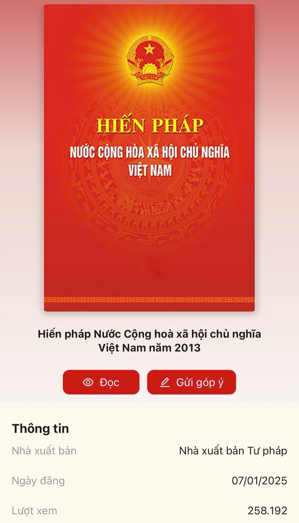 Hướng dẫn góp ý sửa đổi, bổ sung một số điều của Hiến pháp trên VNeID