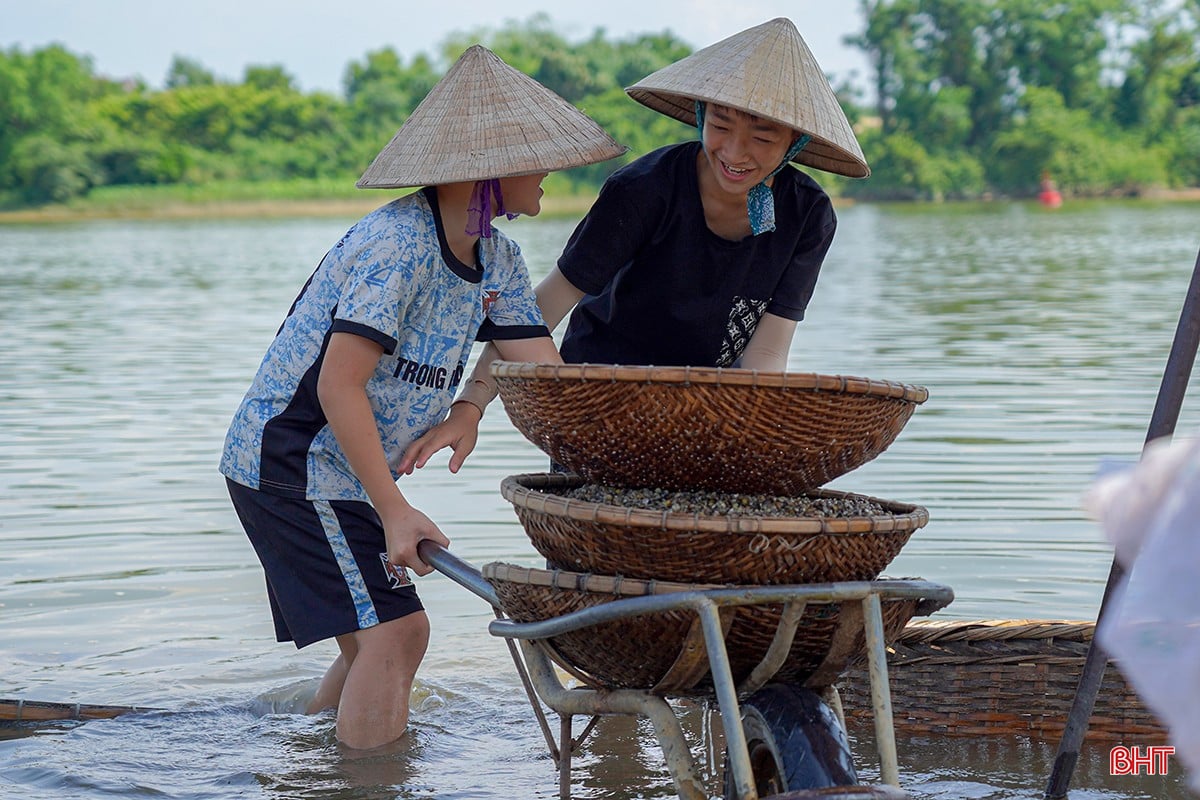 Hến và dắt sau khi được ngâm, đãi sạch sẽ được đưa vào bếp để đun sôi nhằm tách vỏ, lấy ruột.
