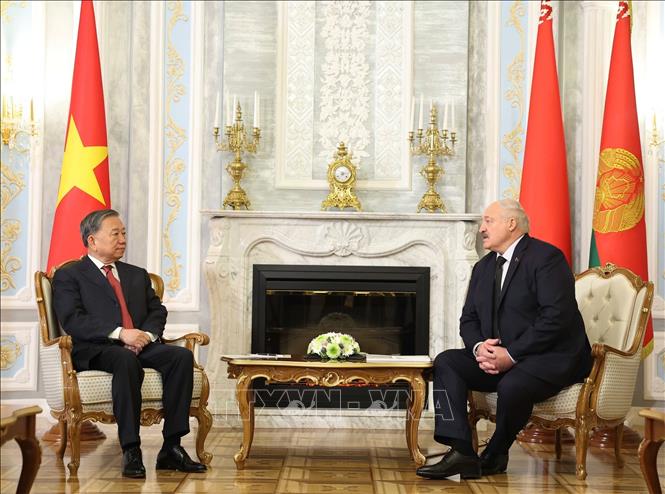 Tổng Bí thư Tô Lâm hội đàm với Tổng thống Belarus